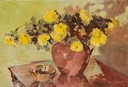 58 Brown vase with yellow flowers 34x50 Portia UK